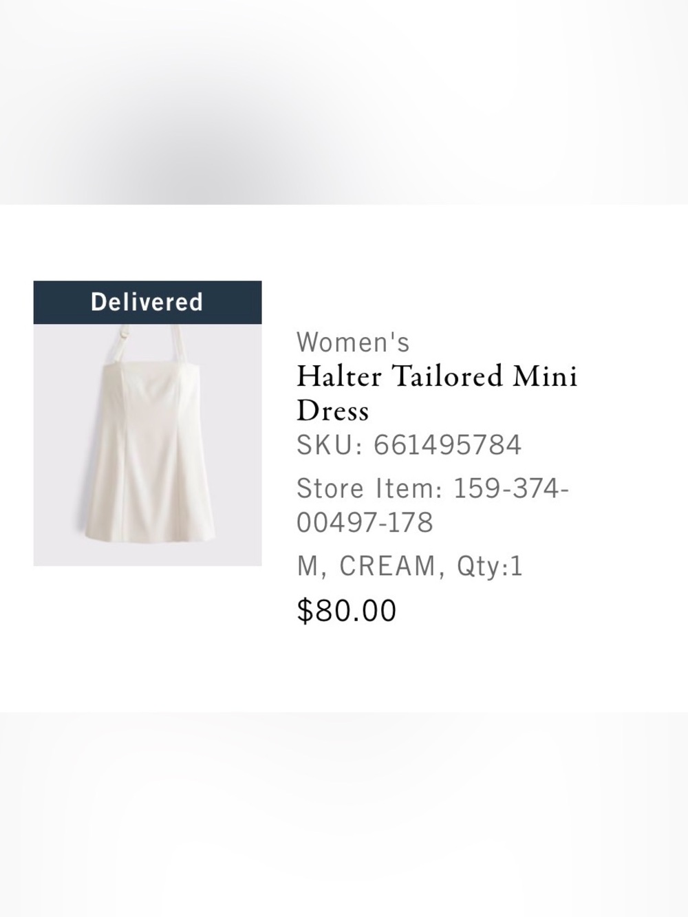 Abercrombie & Fitch Cream Halter Tailored Mini Dress in Size Medium - Picture 8 of 8